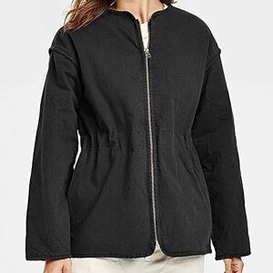 Universal Thread Cotton Twill Quilted Jacket - Sz XS, Black